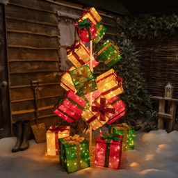 The Christmas Centre 544 White LED Pre-Lit Multicolour Light-Up Present Stack 6.2ft - Size: 192 x 92 x 92cm - Wilko - thumbnail 7