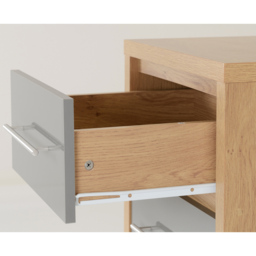 Seconique Seville 5 Drawer Grey Gloss Light Oak Effect Veneer Narrow Chest of Drawers - Wilko - thumbnail 7