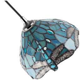 Happy Homewares Emerald Stained Glass Dragonfly Tiffany Pendant Lighting Shade - Size: 14 x 20 x 20cm - Green - Wilko - thumbnail 7