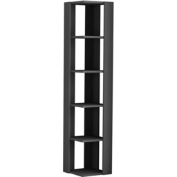 Decortie Nati 5 Shelf Anthracite Modern Corner Tall Bookcase - Black - Wilko - thumbnail 3