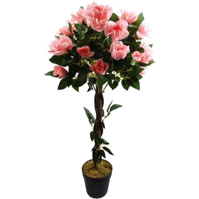 Leaf Pink Rose Twisted Vine Artificial Tree in Pot 3ft - Size: 90 x 40 x 40cm - Wilko - image 1