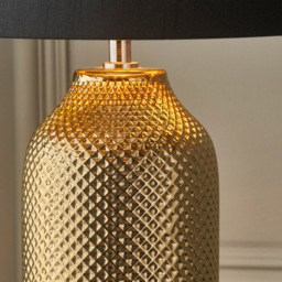 Pacific Lifestyle Nova Gold Textured Ceramic Table Lamp - Wilko - thumbnail 5