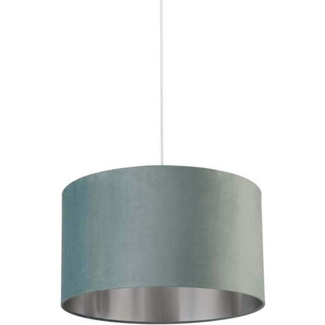 Lighting Collection Sage Green Silver Inner Velvet Drum Shade 50cm - Size: 28 x 50 x 50cm - Wilko - image 1