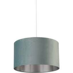 Lighting Collection Sage Green Silver Inner Velvet Drum Shade 50cm - Size: 28 x 50 x 50cm - Wilko - thumbnail 1