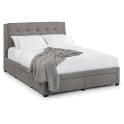 Julian Bowen Fullerton Super King Grey Linen Bed Frame with Underbed Drawers - Wilko - thumbnail 3