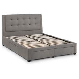 Julian Bowen Fullerton Super King Grey Linen Bed Frame with Underbed Drawers - Wilko - thumbnail 4