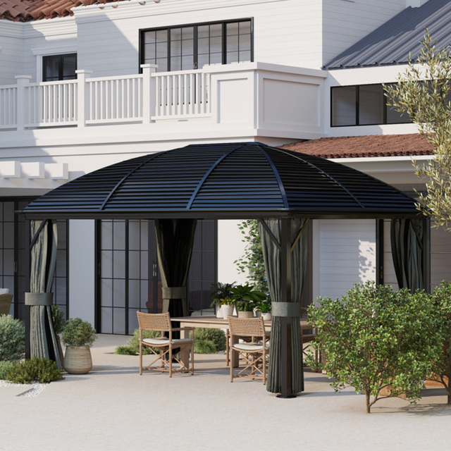Outsunny 3 x 4m Dark Grey Aluminium Hard Top Gazebo - Wilko - image 1