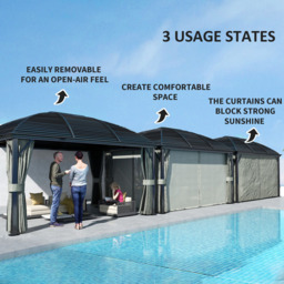 Outsunny 3 x 4m Dark Grey Aluminium Hard Top Gazebo - Wilko - thumbnail 6