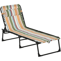 Outsunny Multicoloured Reclining Foldable Sun Lounger - Size: 1 Seater - Wilko - thumbnail 3