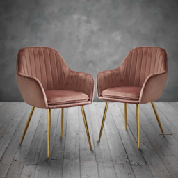 Lara Set of 2 Vintage Pink Dining Chair - LPD Home - Wilko - thumbnail 5