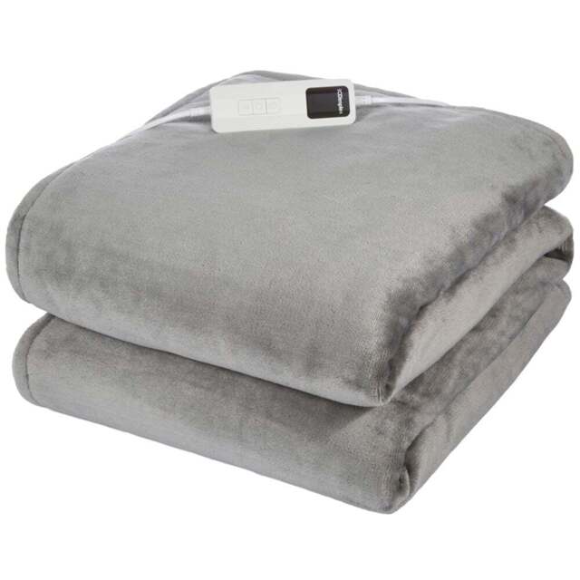 Dimplex Super Cosy Grey Fleece Heated Throw 130 x 180cm - Size: 1800 x 1300 x 2cm - Wilko - image 1