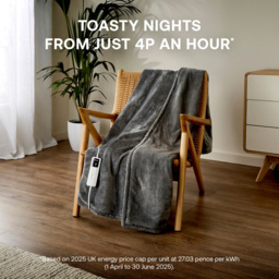 Dimplex Super Cosy Grey Fleece Heated Throw 130 x 180cm - Size: 1800 x 1300 x 2cm - Wilko - thumbnail 7