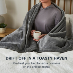 Dimplex Super Cosy Grey Fleece Heated Throw 130 x 180cm - Size: 1800 x 1300 x 2cm - Wilko - thumbnail 5