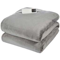Dimplex Super Cosy Grey Fleece Heated Throw 130 x 180cm - Size: 1800 x 1300 x 2cm - Wilko