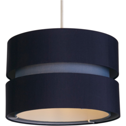 Lighting Collection Brea 2 Tier Navy Cotton Ceiling Shade - Size: 20 x 30 x 30cm - Blue - Wilko - thumbnail 4