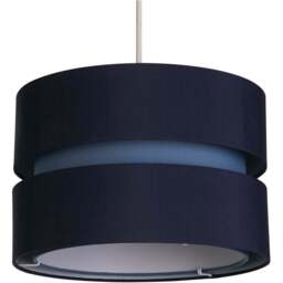 Lighting Collection Brea 2 Tier Navy Cotton Ceiling Shade - Size: 20 x 30 x 30cm - Blue - Wilko