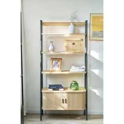 Kali Storage Shelf Unit - Oak and Black - Wilko - thumbnail 3