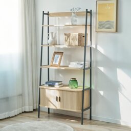 Kali Storage Shelf Unit - Oak and Black - Wilko - thumbnail 1