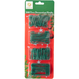 Shatchi Green Tree Decoration Hook 300 Pack - Size: 35 x 2.2 x 25cm - Wilko - thumbnail 1