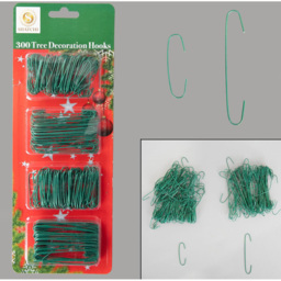 Shatchi Green Tree Decoration Hook 300 Pack - Size: 35 x 2.2 x 25cm - Wilko - thumbnail 4