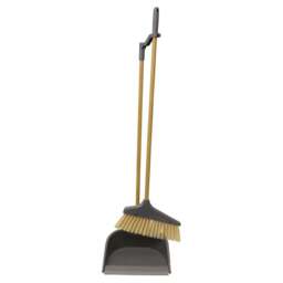 JVL Bamboo Tall Dustpan and Brush Set - Size: 24 x 24 x 90cm - Brown - JVL Homewares - Wilko - thumbnail 1