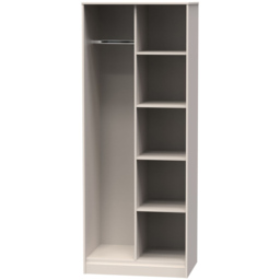 Crowndale Diamond Ready Assembled Matt Kashmir Tall Open Wardrobe - Size: Doorless - Cream - Wilko - thumbnail 3