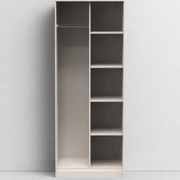 Crowndale Diamond Ready Assembled Matt Kashmir Tall Open Wardrobe - Size: Doorless - Cream - Wilko - thumbnail 1