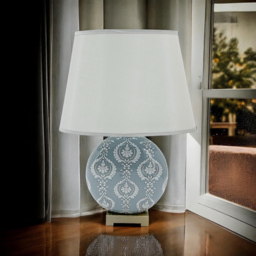 Acacia Home Grey Linen Shade Table Lamp - Size: 42 x 28 x 11cm - Wilko - thumbnail 3