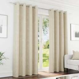 Enhanced Living Knightsbridge Cream Chenille Thermal Blackout Eyelet Curtains 229 x 183cm - Size: W 229 x D 183cm - Wilko