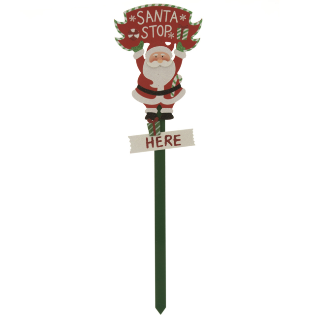 Santa Stop Here Banner Stake - Size: 23 x 91 x 2cm - Wilko - image 1