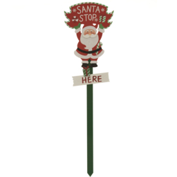 Santa Stop Here Banner Stake - Size: 23 x 91 x 2cm - Wilko - thumbnail 1