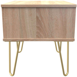 Crowndale Single Drawer White Matt and Bardolino Oak Bedside Table - Wilko - thumbnail 5