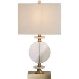 Lighting Collection Davis White Linen Shade Antique Brass Table Lamp - Size: 52 x 25 x 37cm - Antique Antique Brass and Clear - Wilko - thumbnail 4