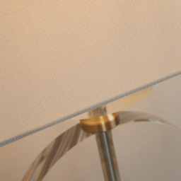 Lighting Collection Davis White Linen Shade Antique Brass Table Lamp - Size: 52 x 25 x 37cm - Antique Antique Brass and Clear - Wilko - thumbnail 5