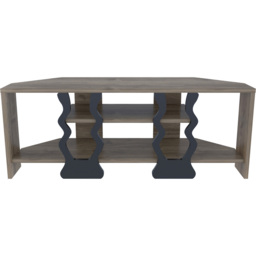 Decorotika Firal 2 Shelf Walnut and Black Corner TV Unit - Size: 41.8 x 110 x 35cm - Multi - Wilko - thumbnail 3