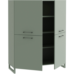 Florence Sali 4 Door Sage Green Highboard - Size: 138.6 x 109.9 x 41.1cm - Wilko - thumbnail 4