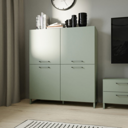 Florence Sali 4 Door Sage Green Highboard - Size: 138.6 x 109.9 x 41.1cm - Wilko - thumbnail 7