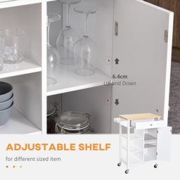 Portland White and Wood Rolling Kitchen Trolley - Size: 66 x 39 x 86cm - Wilko - thumbnail 7