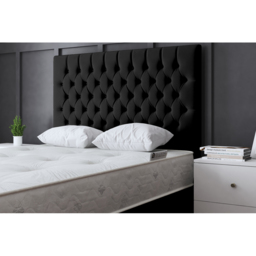 DS Living Seraphine Double Black Upholstered Panel Divan Bed with 2 Drawer - Wilko - thumbnail 4