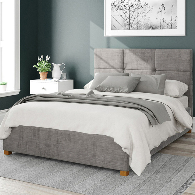 Aspire Caine Super King Silver Firenze Velour Ottoman Bed - Aspire Beds - Wilko - image 1
