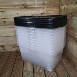 Samuel Alexander 42L Storage Box with Lid 10 Pack - Size: 39 x 60 x 26cm - White - Wilko - thumbnail 3