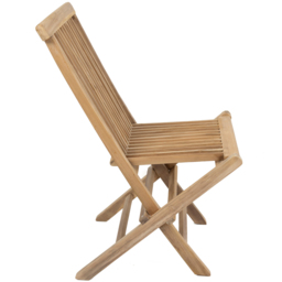 Charles Bentley Set of 2 Teak Wooden Foldable Patio Chair - Size: 1 Seater - Brown - Wilko - thumbnail 7