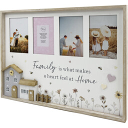 Family Floral House 4-Aperture Photo Frame - Natural - Size: A6 - The Port. Co Gallery - Wilko - thumbnail 3