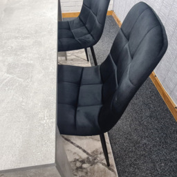 Kosy Koala 4 Seater Velvet Dining Bench Set Stone Grey Effect and Black - Portland - Wilko - thumbnail 3