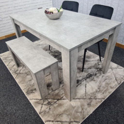 Kosy Koala 4 Seater Velvet Dining Bench Set Stone Grey Effect and Black - Portland - Wilko - thumbnail 6