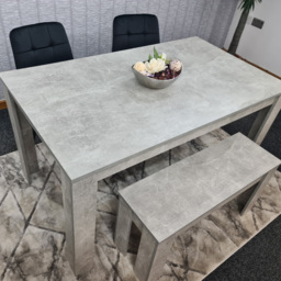 Kosy Koala 4 Seater Velvet Dining Bench Set Stone Grey Effect and Black - Portland - Wilko - thumbnail 5