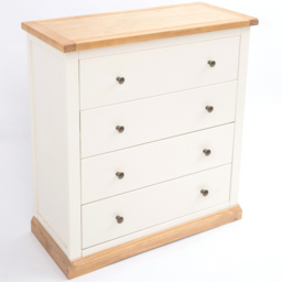 Trevi 4 Drawer Off White Chest of Drawers with Brass Knobs - Wilko - thumbnail 5