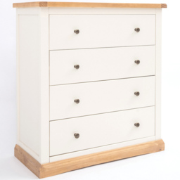 Trevi 4 Drawer Off White Chest of Drawers with Brass Knobs - Wilko - thumbnail 4