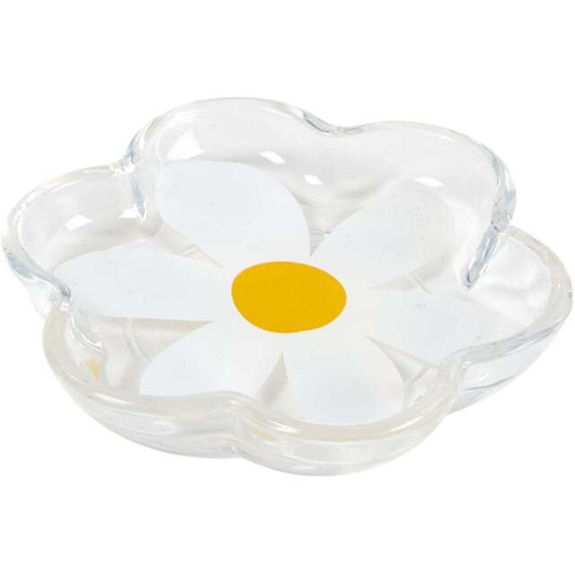 Daisy Glass Soap Dish Clear - Wilko - image 1