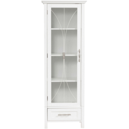 Teamson Home Delaney Single Door Single Drawer White Wooden Linen Cabinet - Size: 123.2 x 34.3 x 43.2cm - Wilko - thumbnail 3